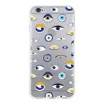 PrintiFy Apple iPhone 6S Plus ile Uyumlu 1mm Slim Fit Nazar Boncuğu 2 Baskılı Şeffaf Kılıf