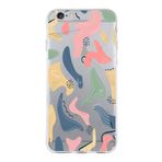 PrintiFy Apple iPhone 6S Plus ile Uyumlu Kapak Abstract Tasarımlı 1mm Fit Şeffaf Silikon Kılıf