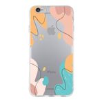 PrintiFy Apple iPhone 6S Plus ile Uyumlu Kapak Karışık Renkler Tasarımlı 1mm Fit Şeffaf Silikon Kılıf
