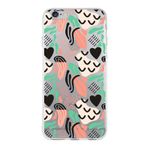 PrintiFy Apple iPhone 6S Plus ile Uyumlu Kapak Memphis Desen - 1 Tasarımlı 1mm Fit Şeffaf Silikon Kılıf
