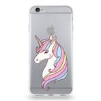 PrintiFy Apple iPhone 6S Plus ile Uyumlu Kapak Unicorn Tasarımlı 1mm Fit Şeffaf Silikon Kılıf