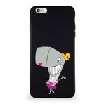 Printify Apple Iphone 6S Plus Soft Premier Kapak Pearl Yengeç Tasarımlı Silikon Kılıf - Siyah