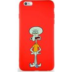 Printify Apple Iphone 6S Plus Soft Premier Kapak Squidward Dokunaç Tasarımlı Silikon Kılıf - Kırmızı