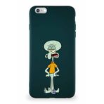 Printify Apple Iphone 6S Plus Soft Premier Kapak Squidward Dokunaç Tasarımlı Silikon Kılıf - Yeşil