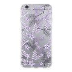 PrintiFy Apple iPhone 6S Plus Uyumlu Kapak Floral Lila Tasarımlı Şeffaf Silikon Kılıf