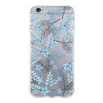 PrintiFy Apple iPhone 6S Plus Uyumlu Kapak Floral Mavi Tasarımlı Şeffaf Silikon Kılıf