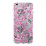 PrintiFy Apple iPhone 6S Plus Uyumlu Kapak Floral Pembe Tasarımlı Şeffaf Silikon Kılıf