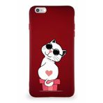 Printify Apple Iphone 6S Plus Uyumlu Soft Premier Kapak Coolcat Tasarımlı Silikon Kılıf - Mürdüm