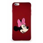 PrintiFy Apple iPhone 6s Plus Uyumlu Soft Premier Kapak Minnie Mouse-a Tasarımlı Silikon Kılıf - Mürdüm