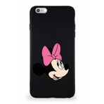 PrintiFy Apple iPhone 6s Plus Uyumlu Soft Premier Kapak Minnie Mouse-a Tasarımlı Silikon Kılıf Siyah
