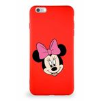 PrintiFy Apple iPhone 6s Plus Uyumlu Soft Premier Kapak Minnie Mouse-c Tasarımlı Silikon Kılıf - Kırmızı
