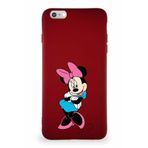 PrintiFy Apple iPhone 6s PlusUyumlu Soft Premier Kapak Minnie Mouse-d Tasarımlı Silikon Kılıf - Mürdüm