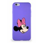 PrintiFy Apple iPhone 6s Soft Premier Kapak Minnie Mouse-a Tasarımlı Silikon Kılıf - Mor