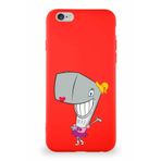 Printify Apple Iphone 6S Soft Premier Kapak Pearl Yengeç Tasarımlı Silikon Kılıf - Kırmızı