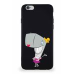 PrintiFy Apple Iphone 6s Soft Premier Kapak Pearl Yengeç Tasarımlı Silikon Kılıf - Siyah