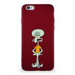 Printify Apple Iphone 6S Soft Premier Kapak Squidward Dokunaç Tasarımlı Silikon Kılıf - Mürdüm