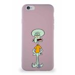 Printify Apple Iphone 6S Soft Premier Kapak Squidward Dokunaç Tasarımlı Silikon Kılıf - Pudra