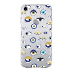 PrintiFy Apple iPhone 7 ile Uyumlu 1mm Slim Fit Nazar Boncuğu 2 Baskılı Şeffaf Kılıf