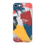 PrintiFy Apple iPhone 7 ile Uyumlu Kapak Brush Stroke Tasarımlı 1mm Fit Şeffaf Silikon Kılıf