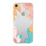 PrintiFy Apple iPhone 7 ile Uyumlu Kapak Karışık Renkler Tasarımlı 1mm Fit Şeffaf Silikon Kılıf
