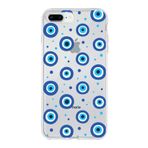 PrintiFy Apple iPhone 7 Plus ile Uyumlu 1mm Slim Fit Nazar Boncuğu 1 Baskılı Şeffaf Kılıf