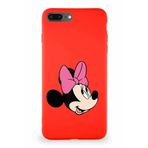 PrintiFy Apple iPhone 7 Plus Soft Premier Kapak Minnie Mouse-a Tasarımlı Silikon Kılıf - Kırmızı