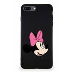 PrintiFy Apple iPhone 7 Plus Soft Premier Kapak Minnie Mouse-a Tasarımlı Silikon Kılıf - Siyah