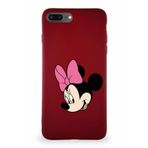 PrintiFy Apple iPhone 7 Plus Soft Premier Kapak Minnie Mouse-b Tasarımlı Silikon Kılıf - Mürdüm