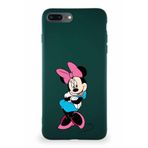 PrintiFy Apple iPhone 7 Plus Soft Premier Kapak Minnie Mouse-d Tasarımlı Silikon Kılıf uyumlu - Yeşil