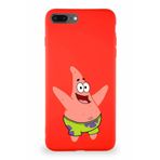 Printify Apple Iphone 7 Plus Soft Premier Kapak Patrick Yıldız Tasarımlı Silikon Kılıf - Kırmızı