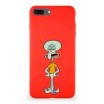 Printify Apple Iphone 7 Plus Soft Premier Kapak Squidward Dokunaç Tasarımlı Silikon Kılıf - Kırmızı
