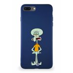 PrintiFy Apple Iphone 7 Plus Soft Premier Kapak Squidward Dokunaç Tasarımlı Silikon Kılıf - Lacivert