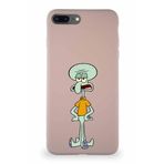 Printify Apple Iphone 7 Plus Soft Premier Kapak Squidward Dokunaç Tasarımlı Silikon Kılıf - Pudra