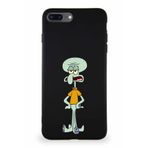 Printify Apple Iphone 7 Plus Soft Premier Kapak Squidward Dokunaç Tasarımlı Silikon Kılıf - Siyah