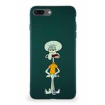 Printify Apple Iphone 7 Plus Soft Premier Kapak Squidward Dokunaç Tasarımlı Silikon Kılıf - Yeşil