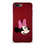 PrintiFy Apple iPhone 7 Plus Uyumlu Soft Premier Kapak Minnie Mouse-a Tasarımlı Silikon Kılıf - Mürdüm