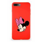 PrintiFy Apple iPhone 7 Plus Uyumlu Soft Premier Kapak Minnie Mouse-b Tasarımlı Silikon Kılıf - Kırmızı