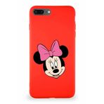 PrintiFy Apple iPhone 7 Plus Uyumlu Soft Premier Kapak Minnie Mouse-c Tasarımlı Silikon Kılıf - Kırmızı