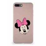 PrintiFy Apple iPhone 7 Plus uyumlu Soft Premier Kapak Minnie Mouse-c Tasarımlı Silikon Kılıf - Pudra