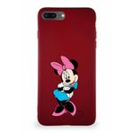 PrintiFy Apple iPhone 7 Plus Uyumlu Soft Premier Kapak Minnie Mouse-d Tasarımlı Silikon Kılıf - Mürdüm
