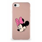 PrintiFy Apple iPhone 7 Soft Premier Kapak Minnie Mouse-b Tasarımlı Silikon Kılıf - Pudra