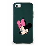 PrintiFy Apple iPhone 7 Soft Premier Kapak Minnie Mouse-b Tasarımlı Silikon Kılıf - Yeşil Uyumlu