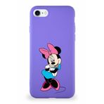 PrintiFy Apple iPhone 7 Soft Premier Kapak Minnie Mouse-d Tasarımlı Silikon Kılıf - Mor