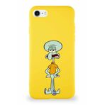 Printify Apple Iphone 7 Soft Premier Kapak Squidward Dokunaç Tasarımlı Silikon Kılıf - Sarı
