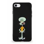 Printify Apple Iphone 7 Soft Premier Kapak Squidward Dokunaç Tasarımlı Silikon Kılıf - Siyah