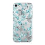 PrintiFy Apple iPhone 7 Uyumlu Kapak Floral Su Yeşili Tasarımlı Şeffaf Silikon Kılıf