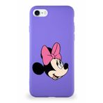 PrintiFy Apple iPhone 7 Uyumlu Soft Premier Kapak Minnie Mouse-a Tasarımlı Silikon Kılıf - Mor