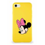 PrintiFy Apple iPhone 7 Uyumlu Soft Premier Kapak Minnie Mouse-b Tasarımlı Silikon Kılıf Sarı