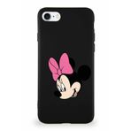 PrintiFy Apple iPhone 7 Uyumlu Soft Premier Kapak Minnie Mouse-b Tasarımlı Silikon Kılıf - Siyah