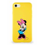 PrintiFy Apple iPhone 7 Uyumlu Soft Premier Kapak Minnie Mouse-d Tasarımlı Silikon Kılıf Sarı